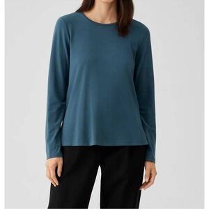 Eileen Fisher Teal Long Sleeve Top